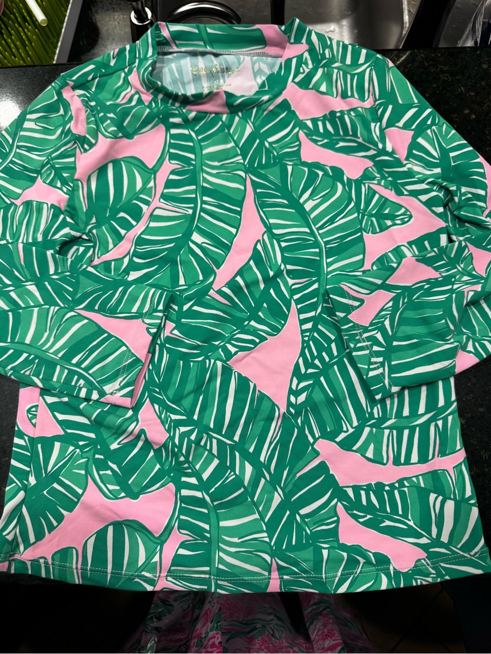 Lilly Pulitzer Lets Go Bananas Rash guard swimsuit top